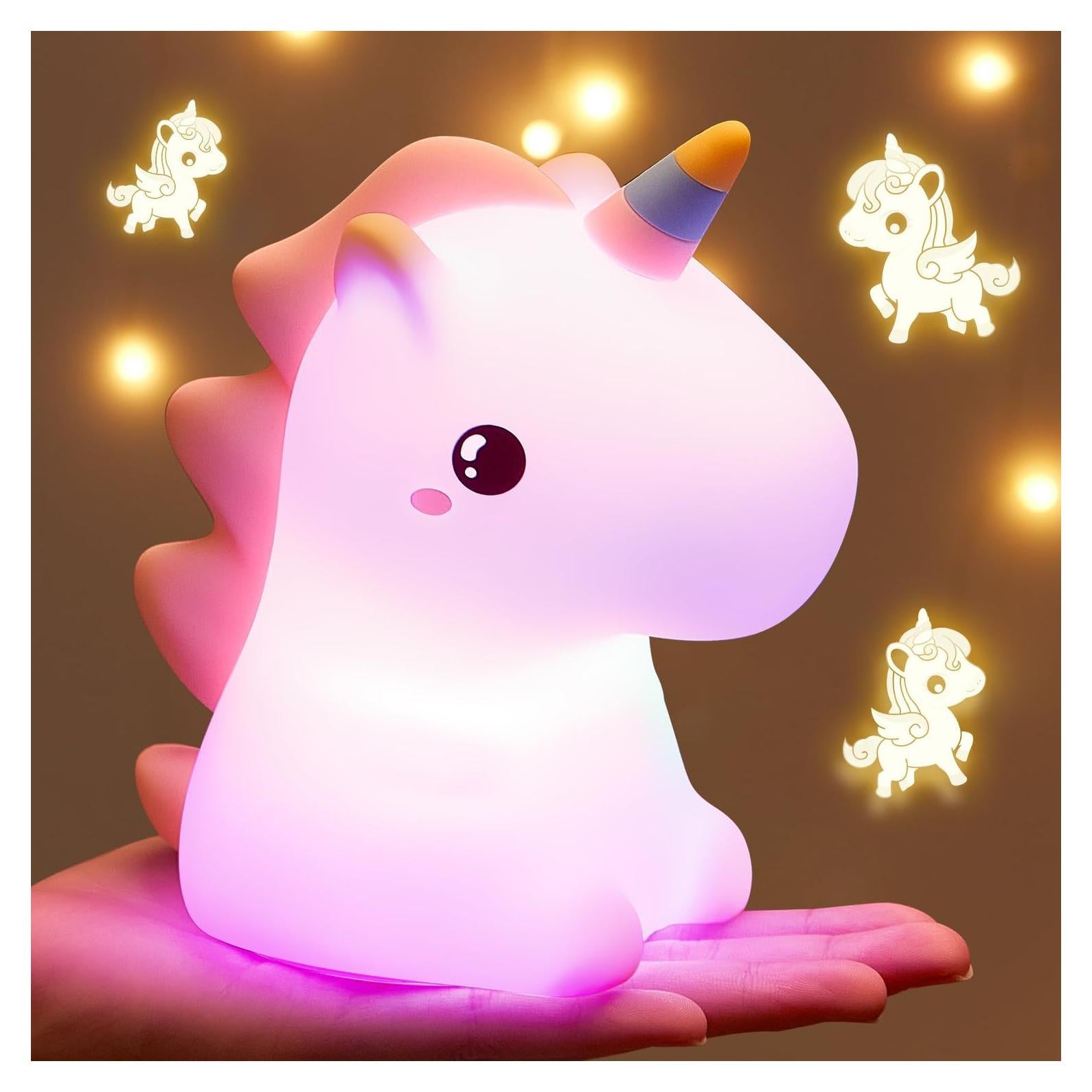 Luz Nocturna Unicornio One Fire Rosa 16 Colores Regulable