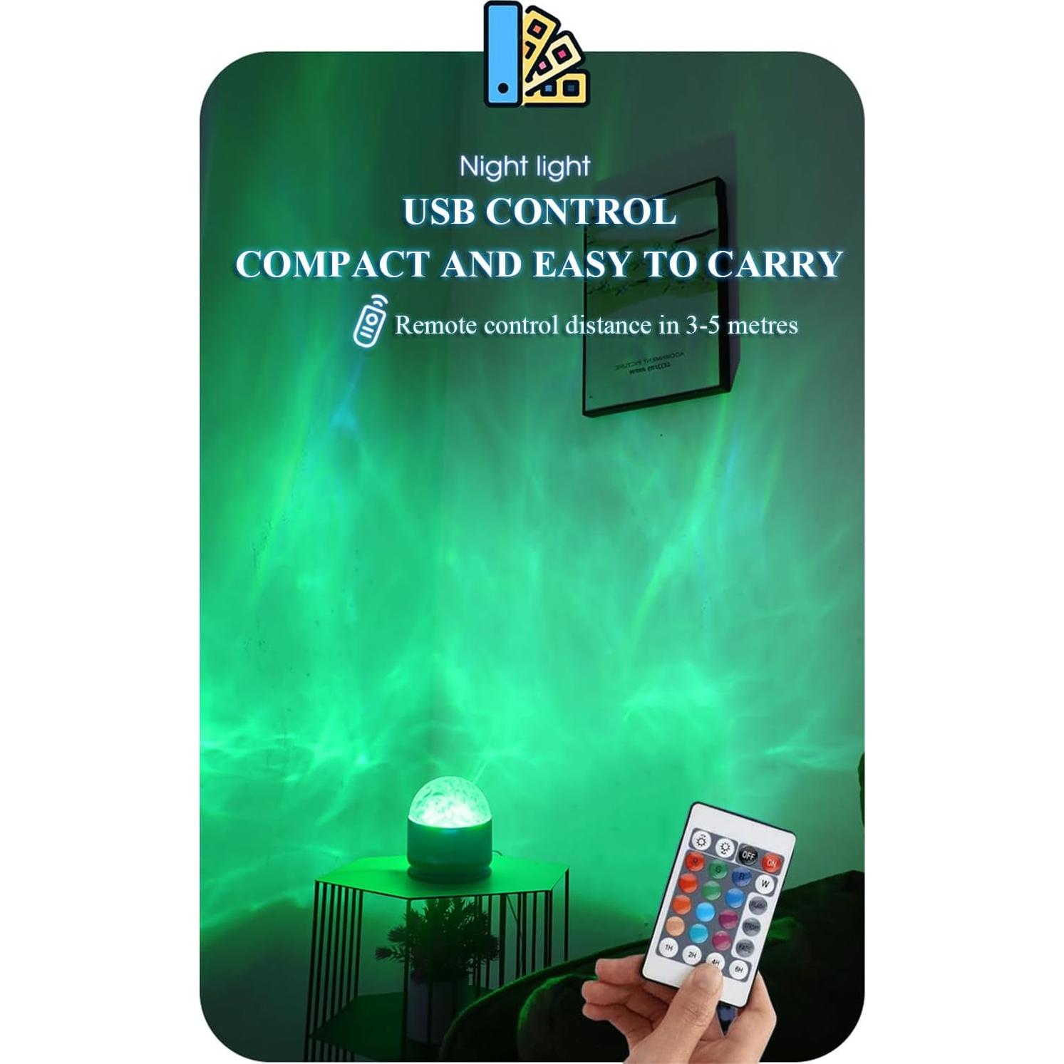 Proyector de Olas del Océano Growalleter 16 Colores Control Remoto