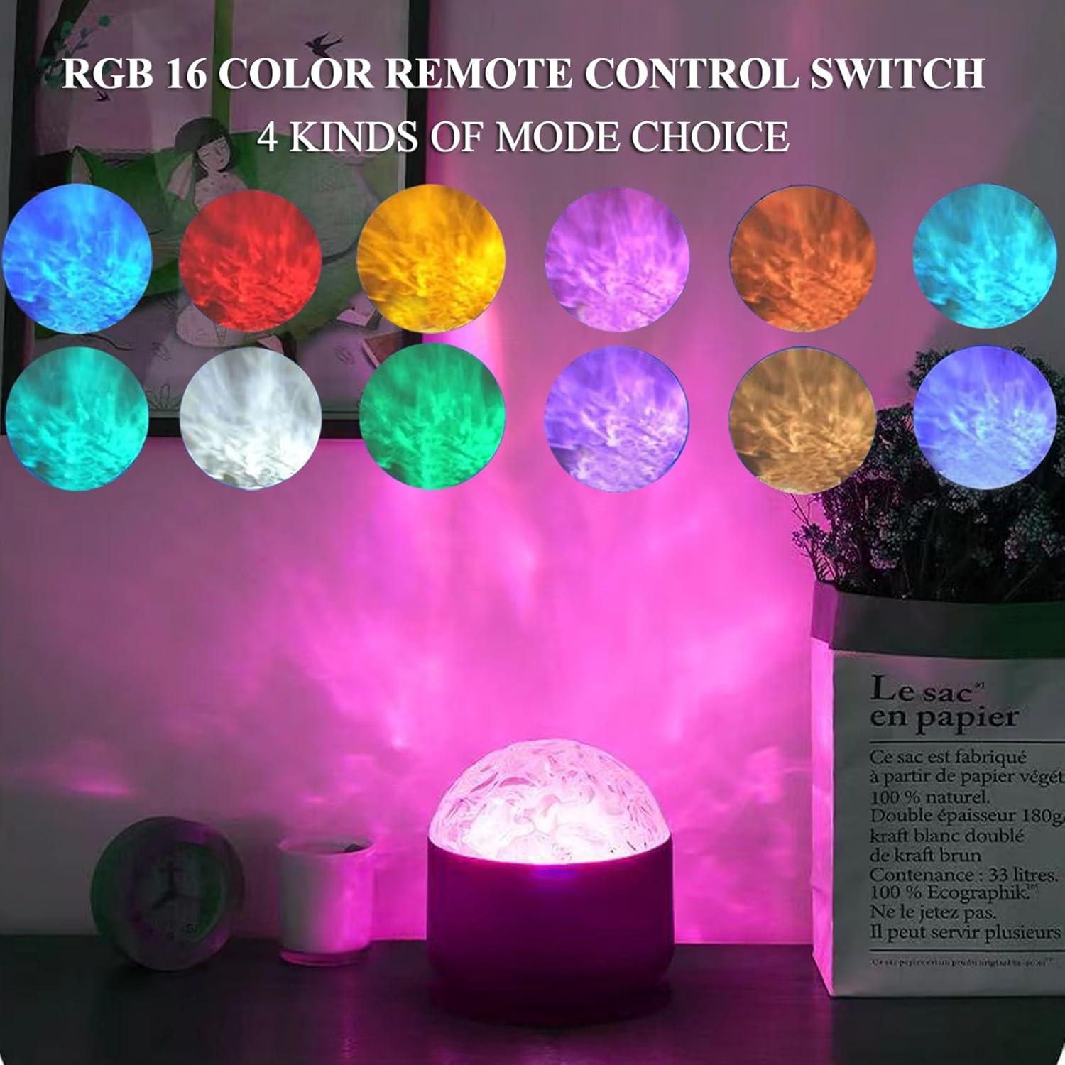 Proyector de Olas del Océano Growalleter 16 Colores Control Remoto