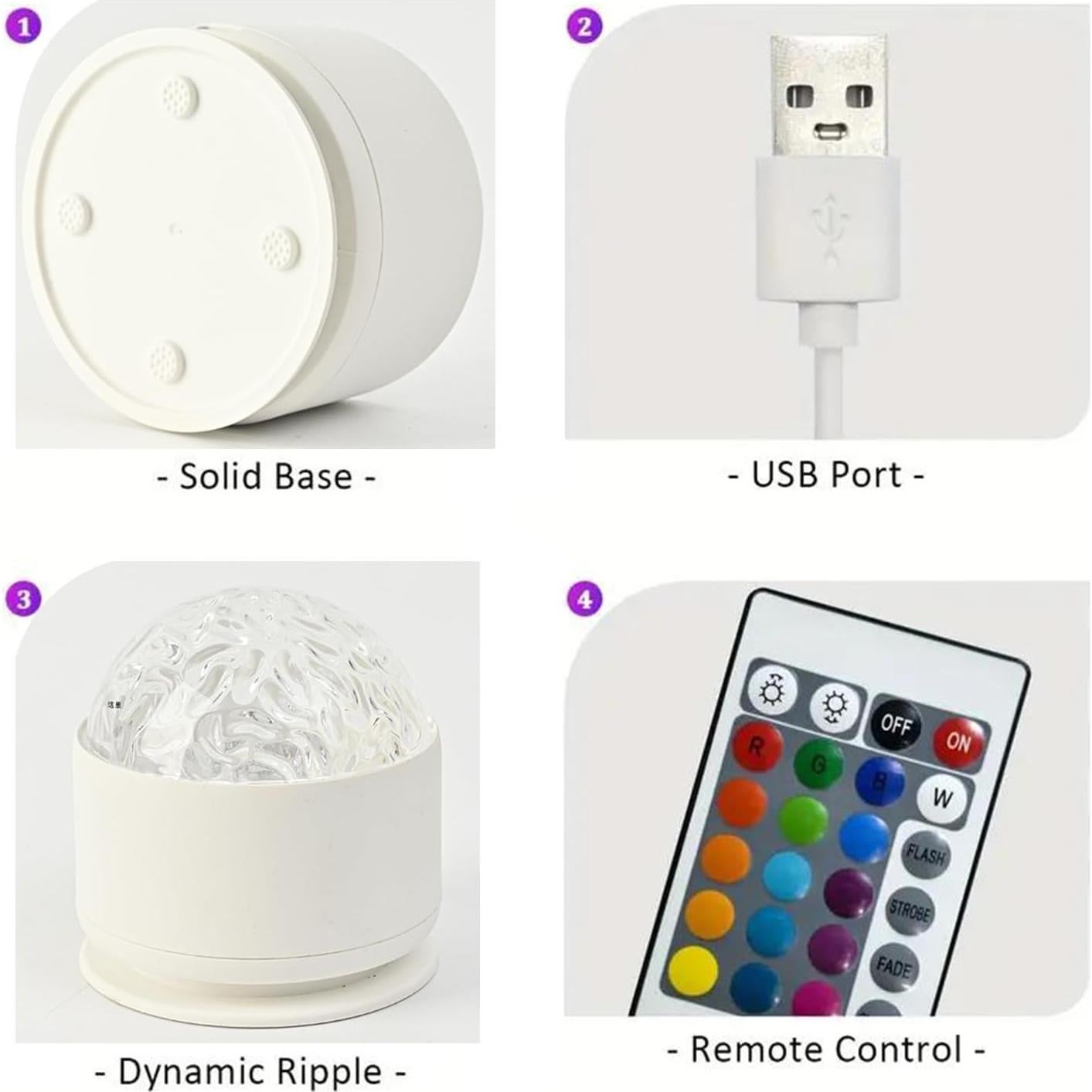 Proyector de Olas del Océano Growalleter 16 Colores Control Remoto