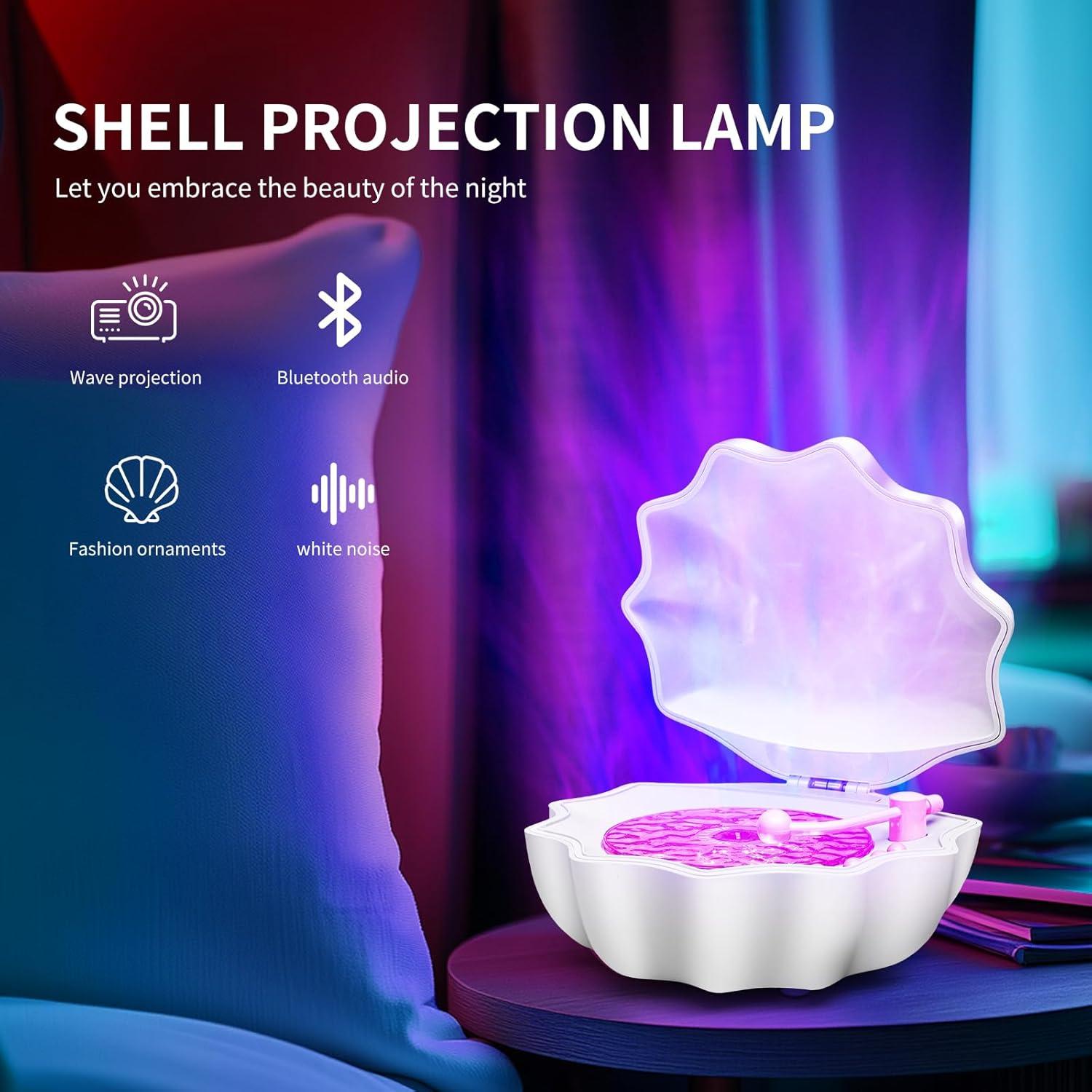 Proyector de Olas y Altavoz Bluetooth Shell001 - Luz Nocturna