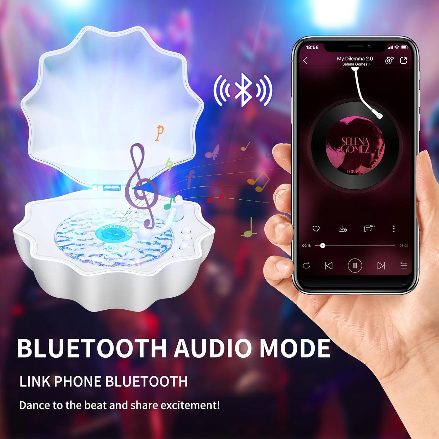 Proyector de Olas y Altavoz Bluetooth Shell001 - Luz Nocturna