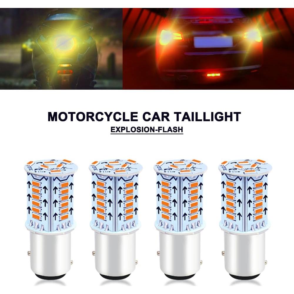 4 Bombillas LED 1157 Kutyun para Luces de Freno 12V Amarillo