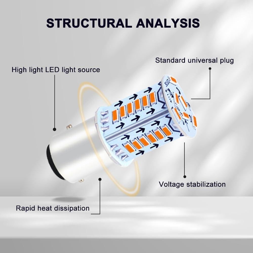 4 Bombillas LED 1157 Kutyun para Luces de Freno 12V Amarillo