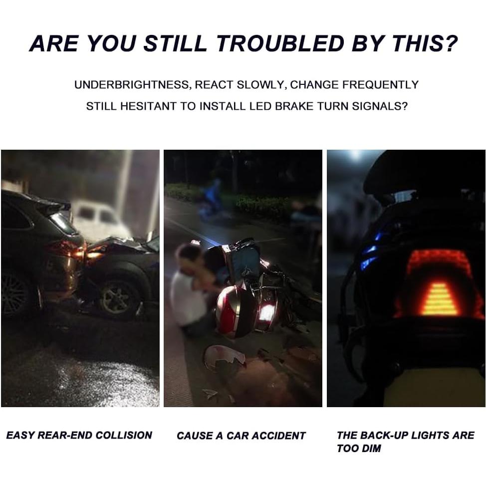 4 Bombillas LED 1157 Kutyun para Luces de Freno 12V Amarillo