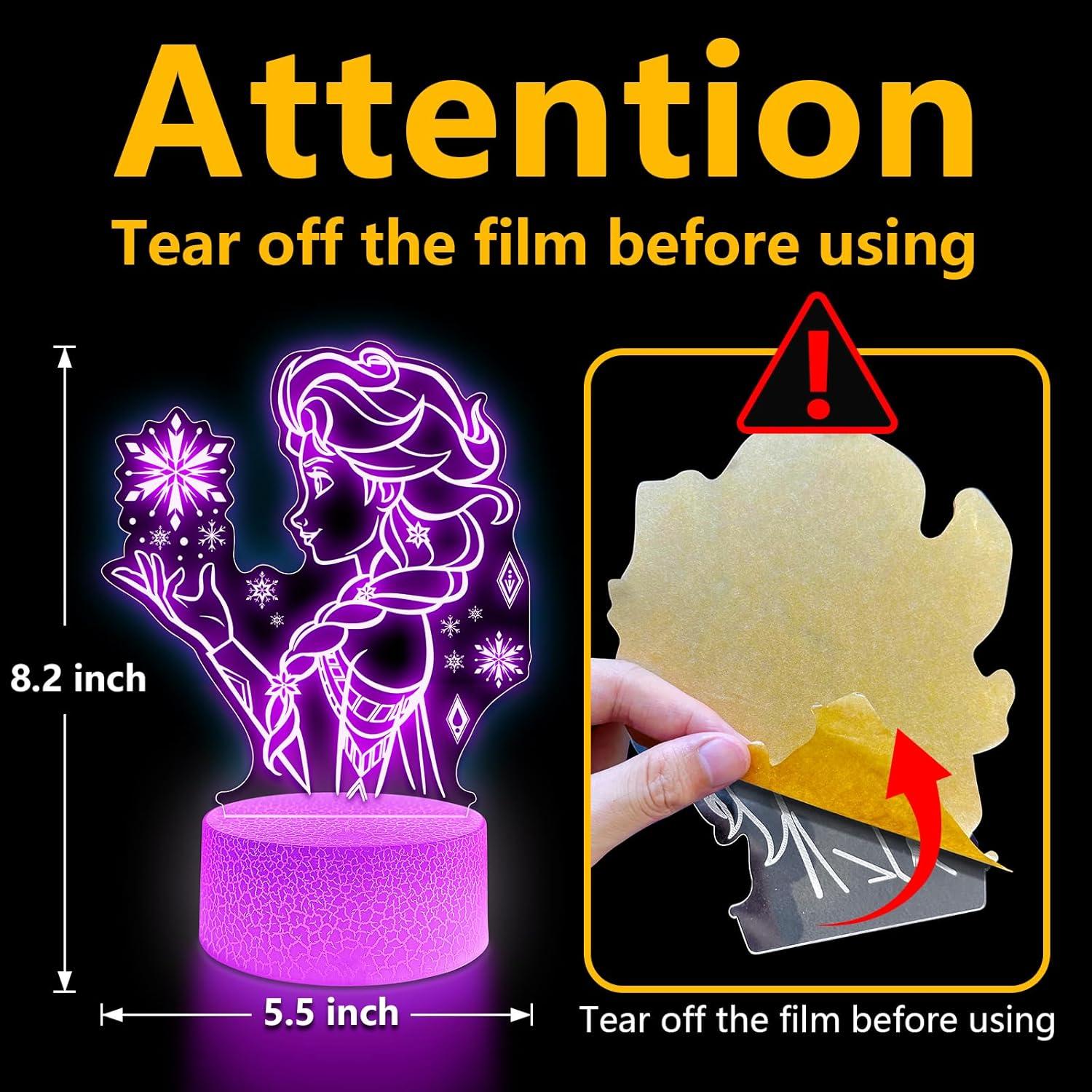 Luz Nocturna 3D Princesa Linda Skyminotin 16 Colores Regulable