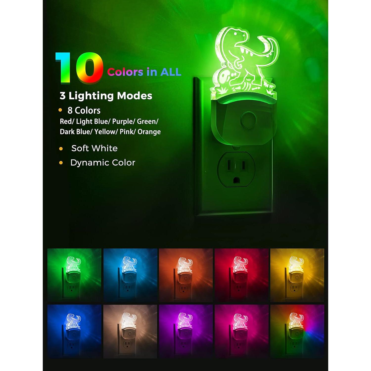 Luz Nocturna LED Dinosaurio Velociraptor LOHAS 0.5W RGB