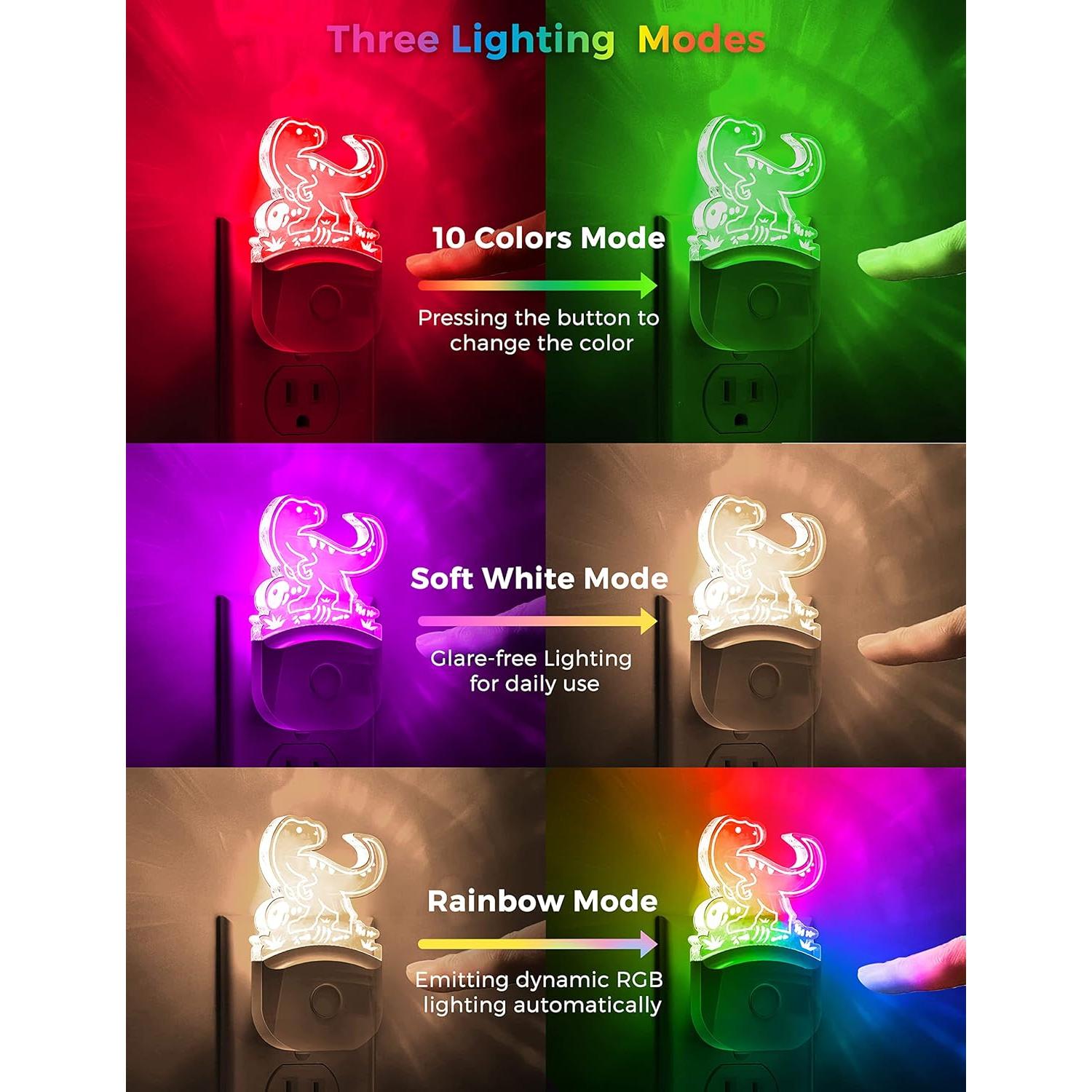 Luz Nocturna LED Dinosaurio Velociraptor LOHAS 0.5W RGB