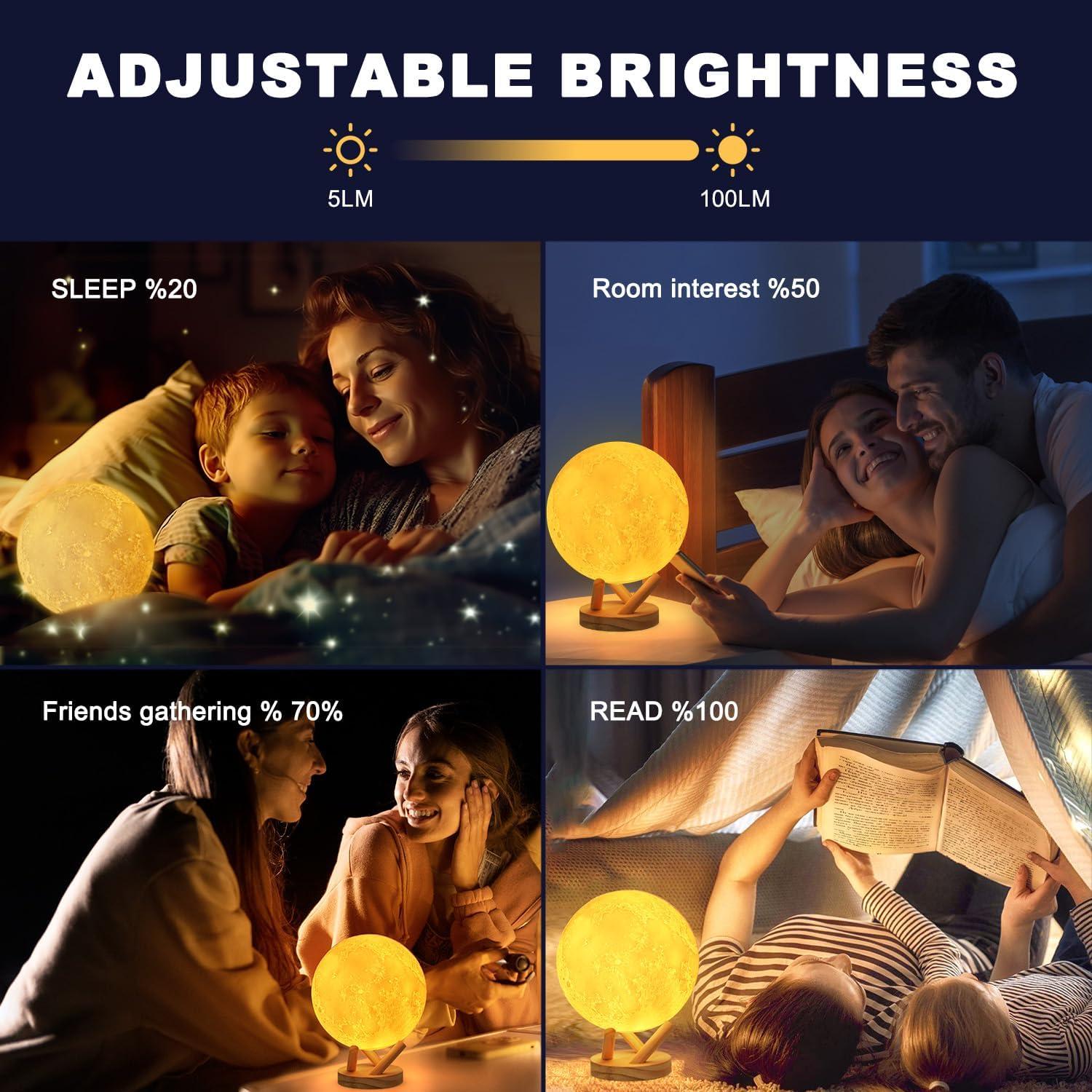 Lámpara de Luna GROPINFLY 16 Colores Control Remoto 15.24cm