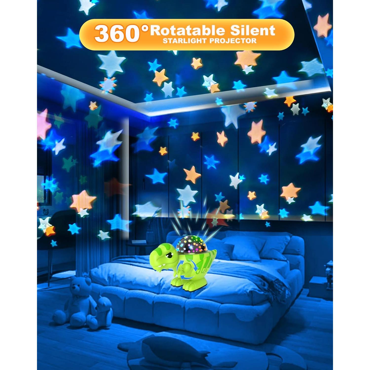 Luz Nocturna Dinosaurio DQMOON Proyector Estrellas 9 Colores