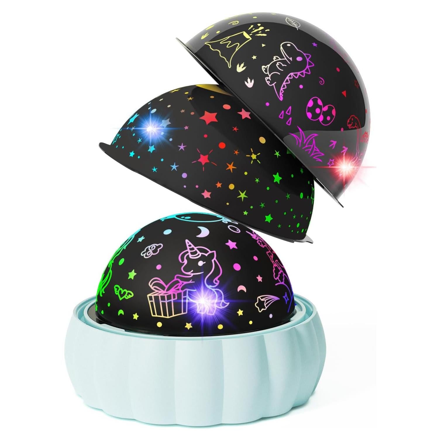 Proyector de Estrellas Oharsea Luz Nocturna 3 Temas 7 Modos