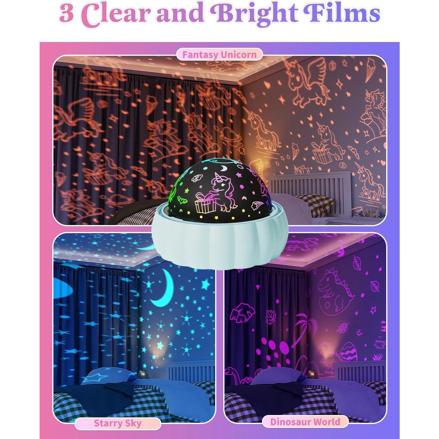 Proyector de Estrellas Oharsea Luz Nocturna 3 Temas 7 Modos