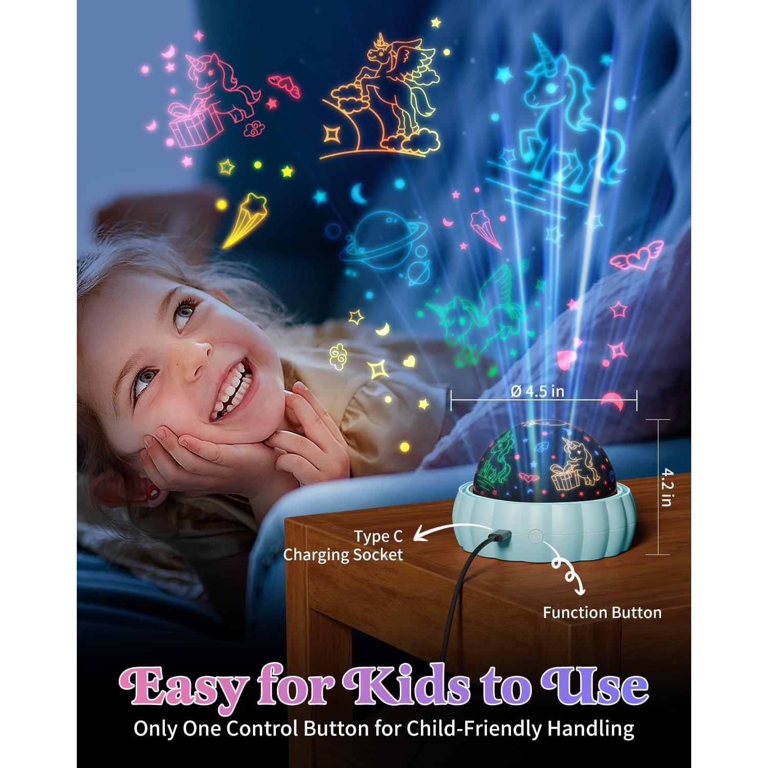 Proyector de Estrellas Oharsea Luz Nocturna 3 Temas 7 Modos