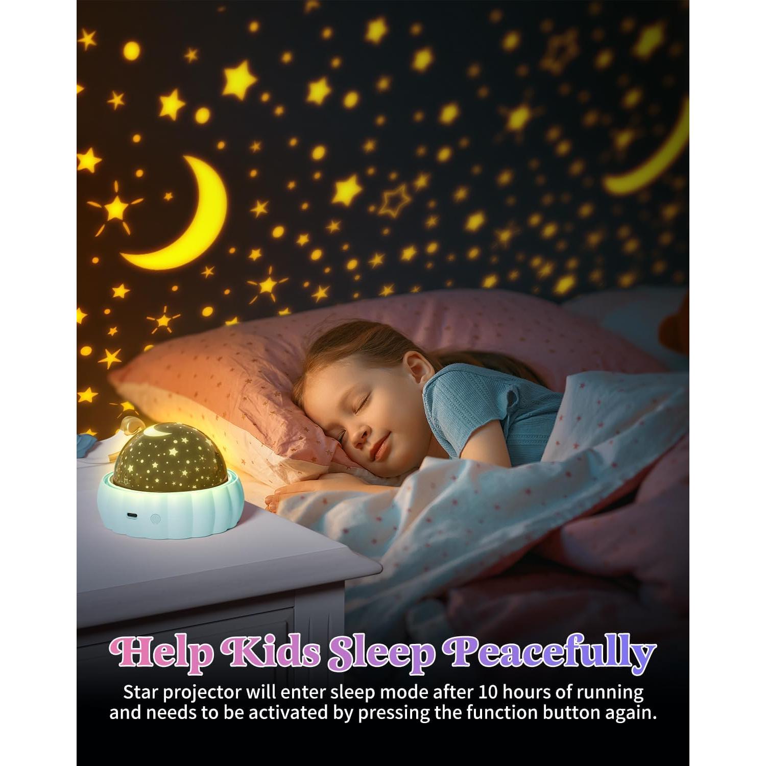 Proyector de Estrellas Oharsea Luz Nocturna 3 Temas 7 Modos