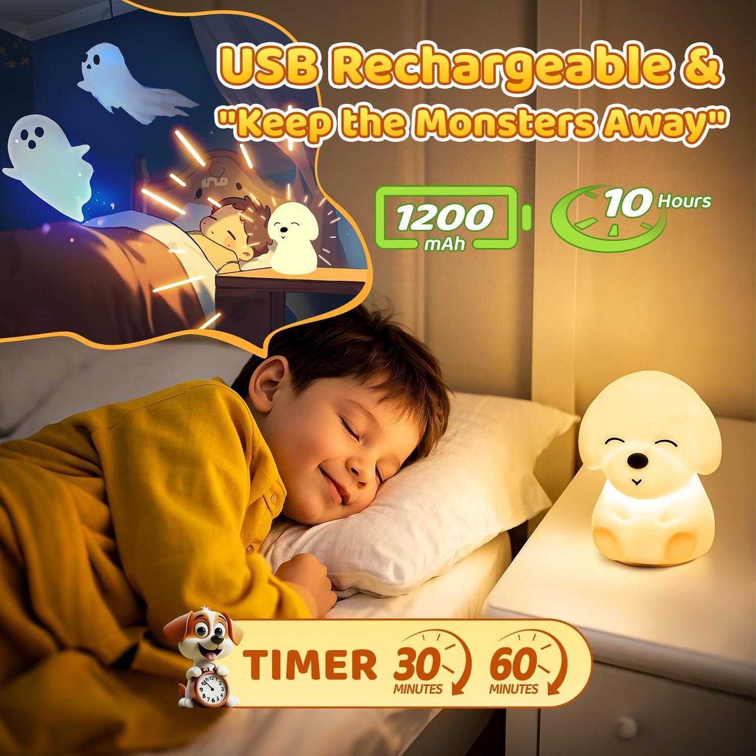 Luz Nocturna para Niños Mubarek, 16 Colores, Silicona Suave