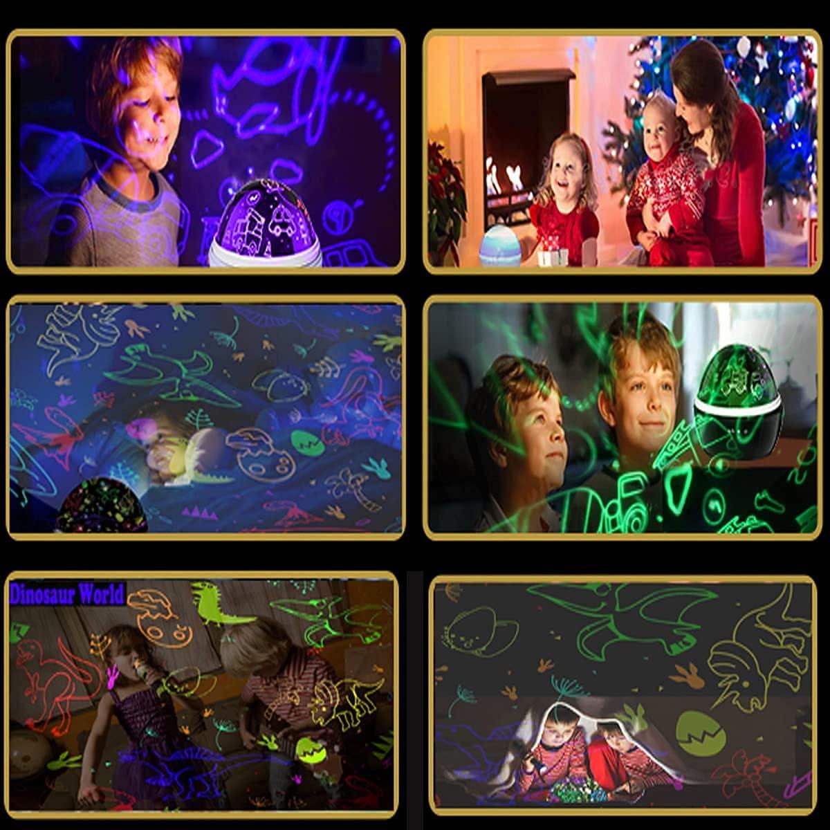 Luz Nocturna Proyector MINGKIDS Dinosaurios y Vehículos