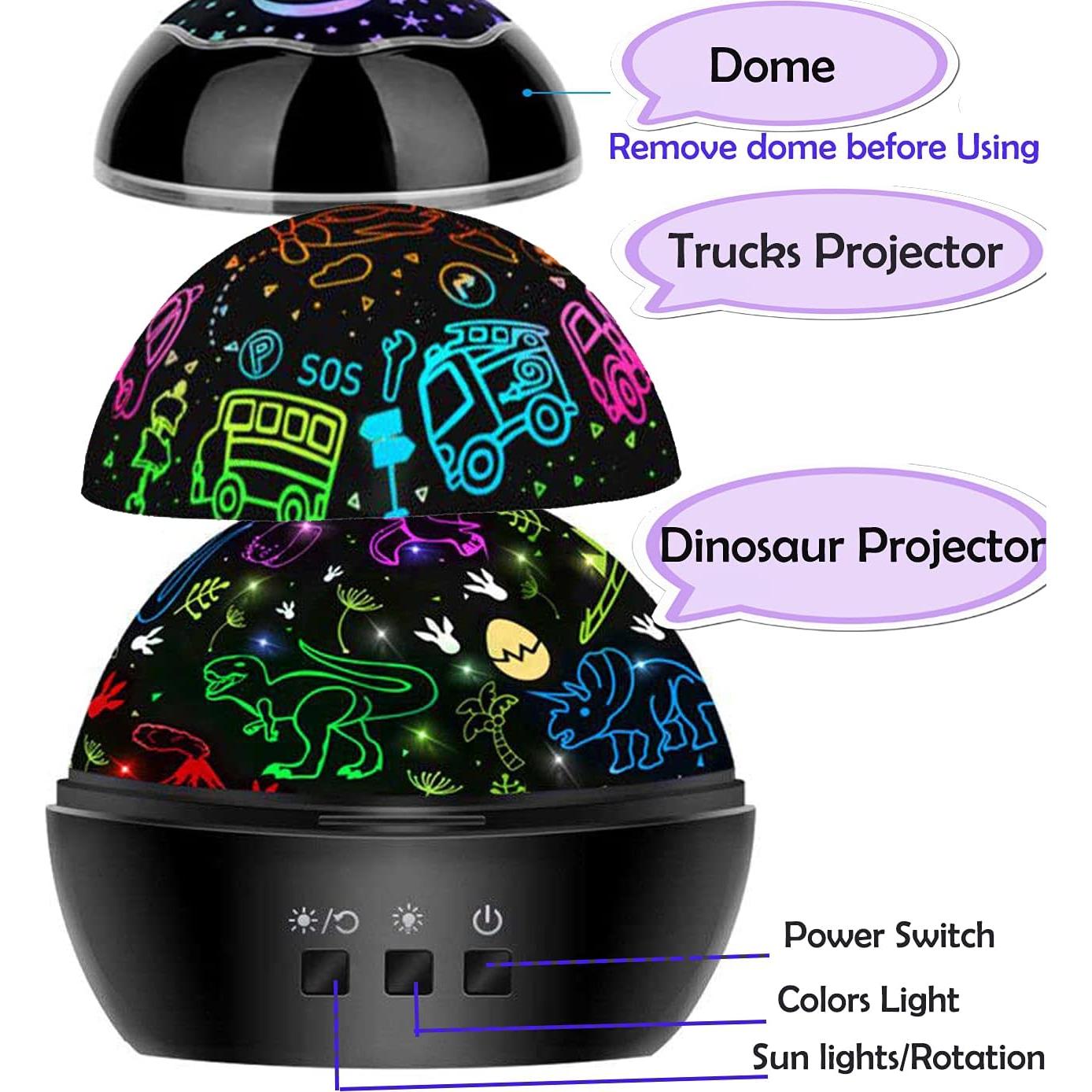 Luz Nocturna Proyector MINGKIDS Dinosaurios y Vehículos