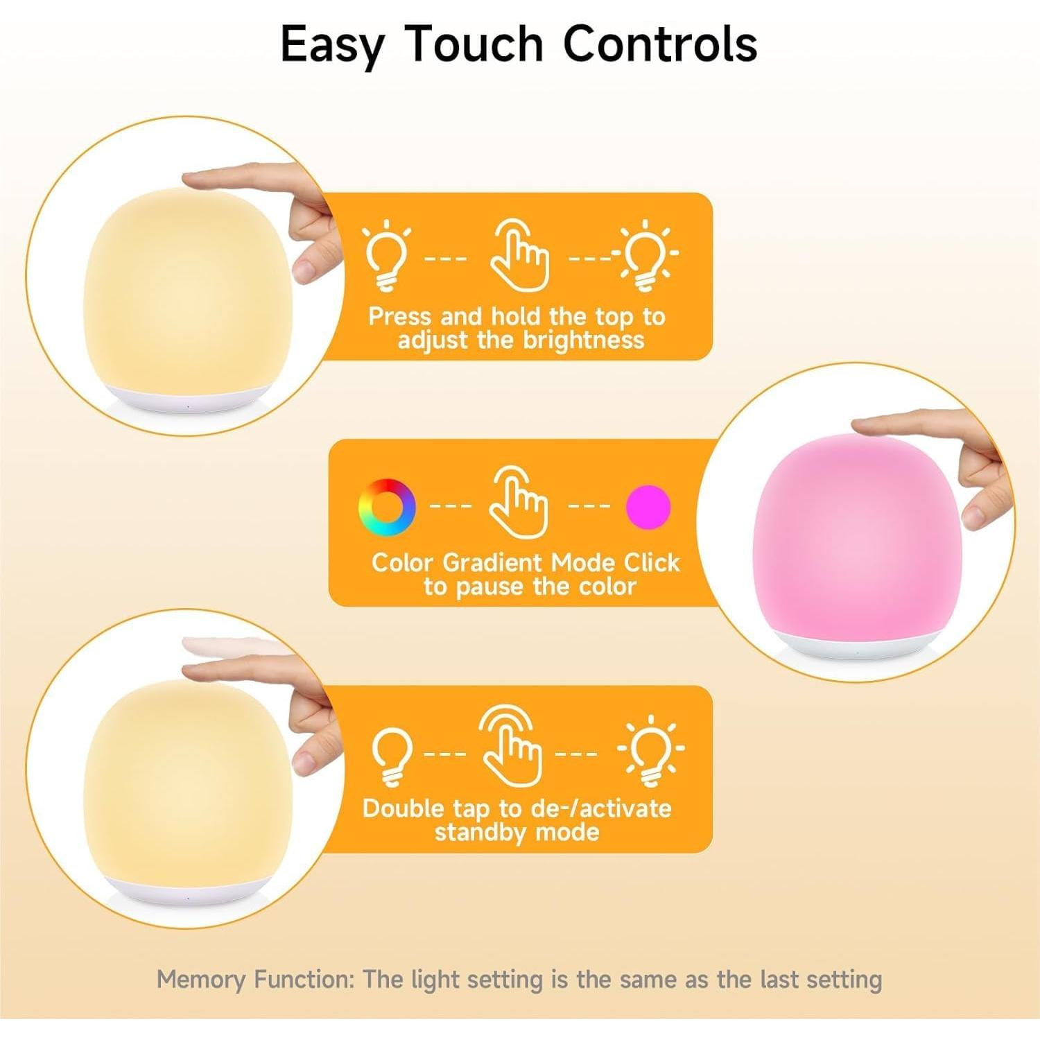 Luz Nocturna Tyute T-1 para Niños, Silicona RGB, 9.4cm