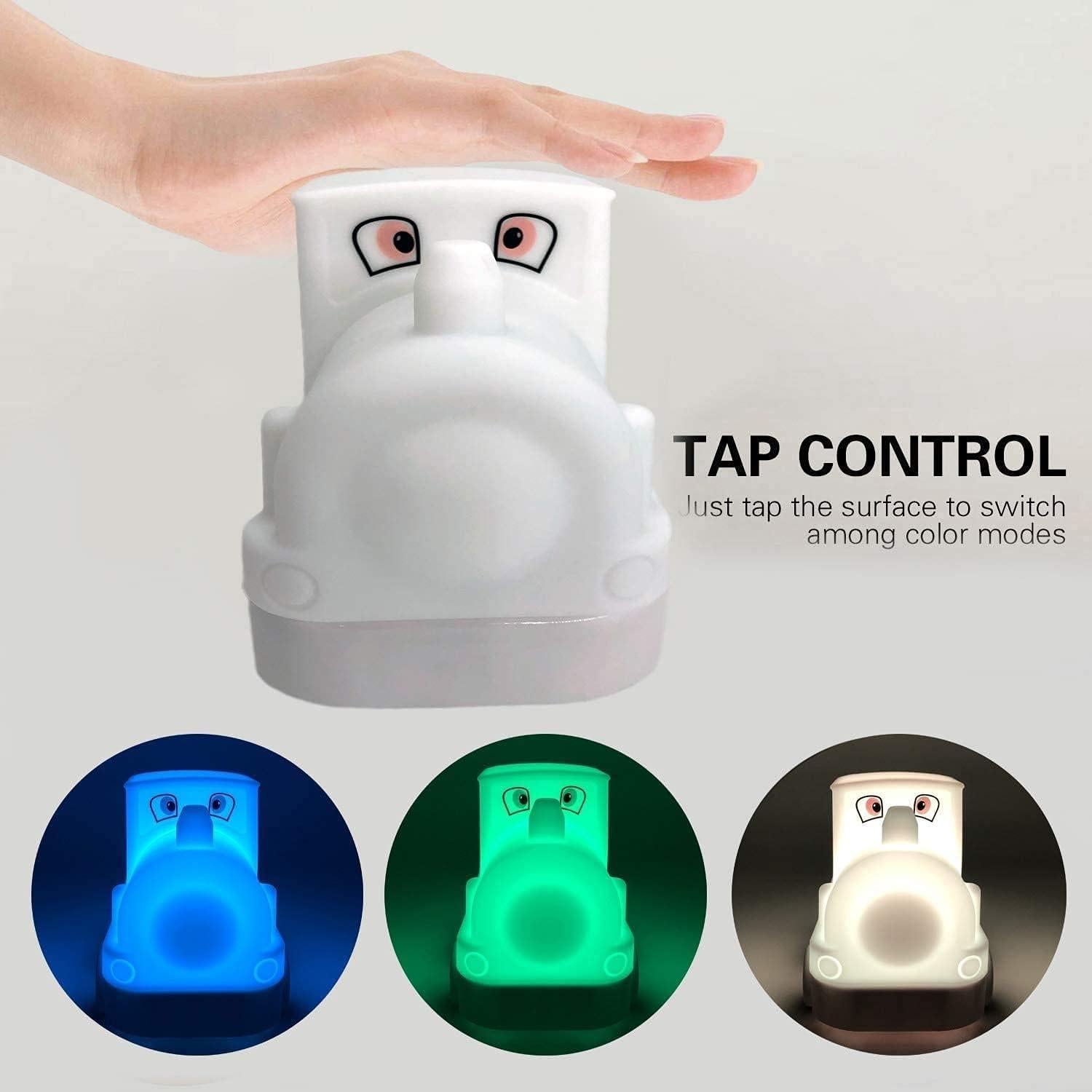 Luz Nocturna Tekemai Tren Recargable USB 9 Colores Ajustable