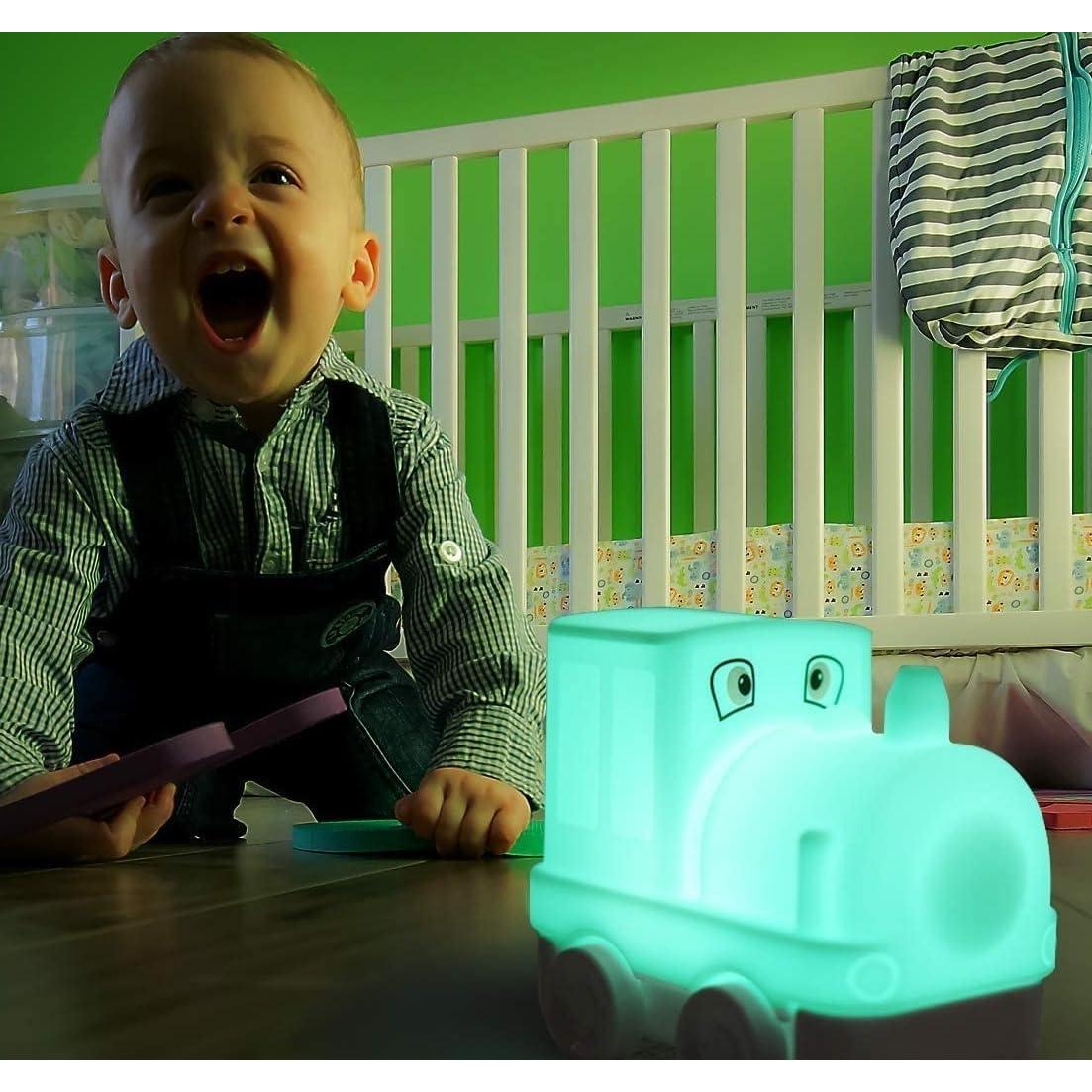 Luz Nocturna Tekemai Tren Recargable USB 9 Colores Ajustable