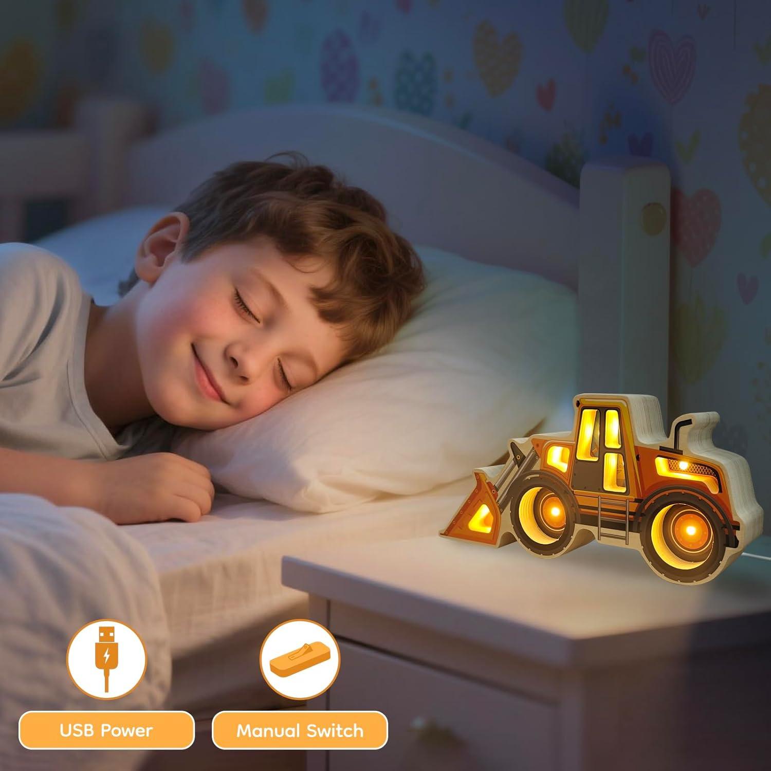 Luz Nocturna LED Cargador de Madera Letoiz para Niños