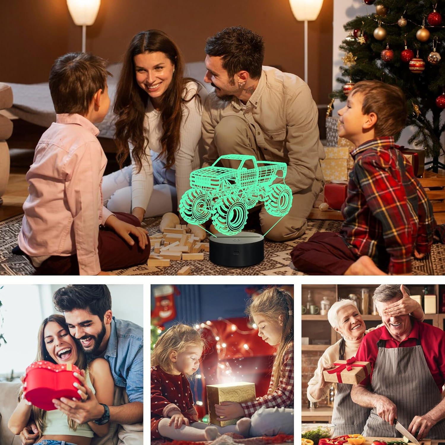 Luz Nocturna 3D LED Camión Monstruo CoolGift Mart