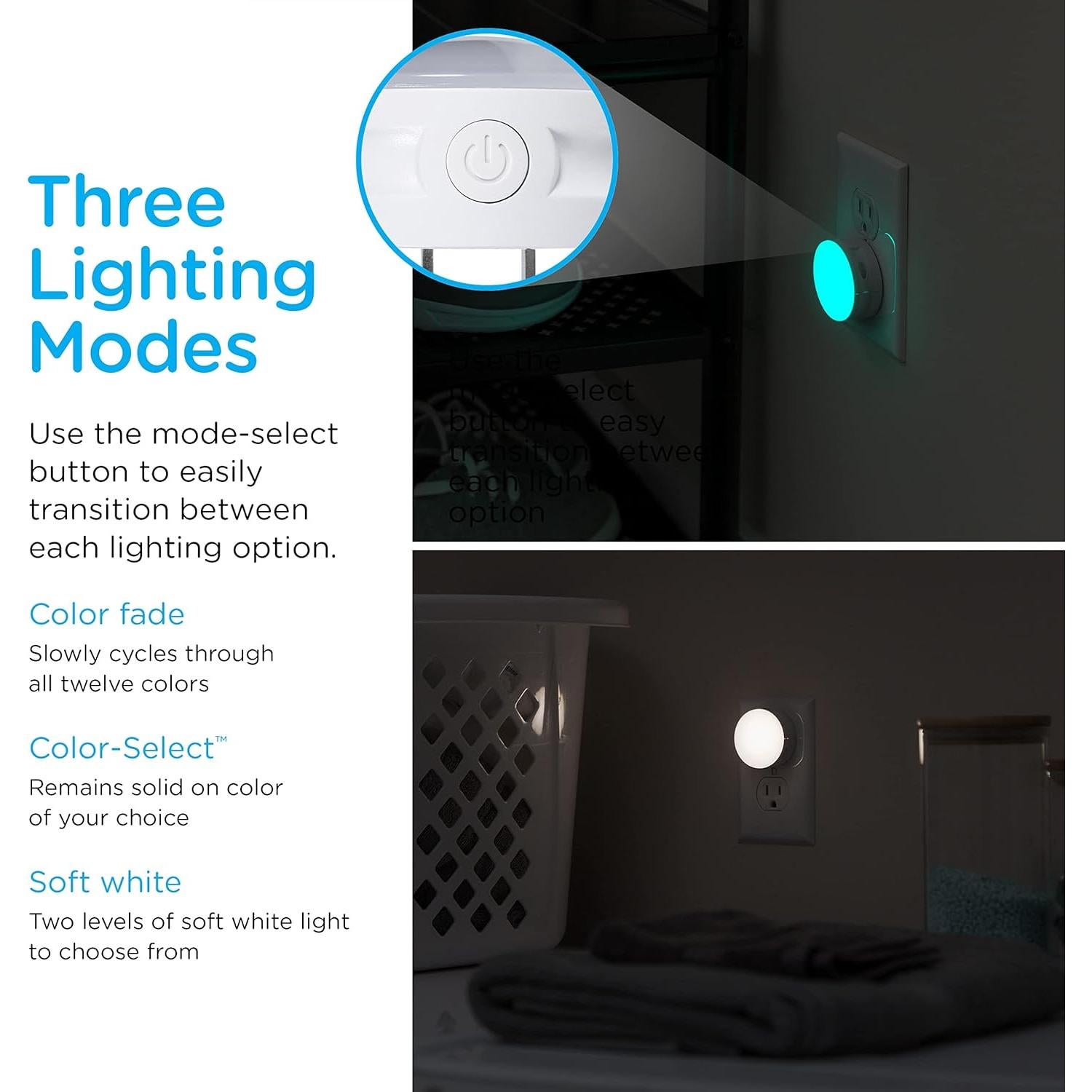 Luces de Noche LED GLO Dot 2 Paquete, Cambiantes de Color