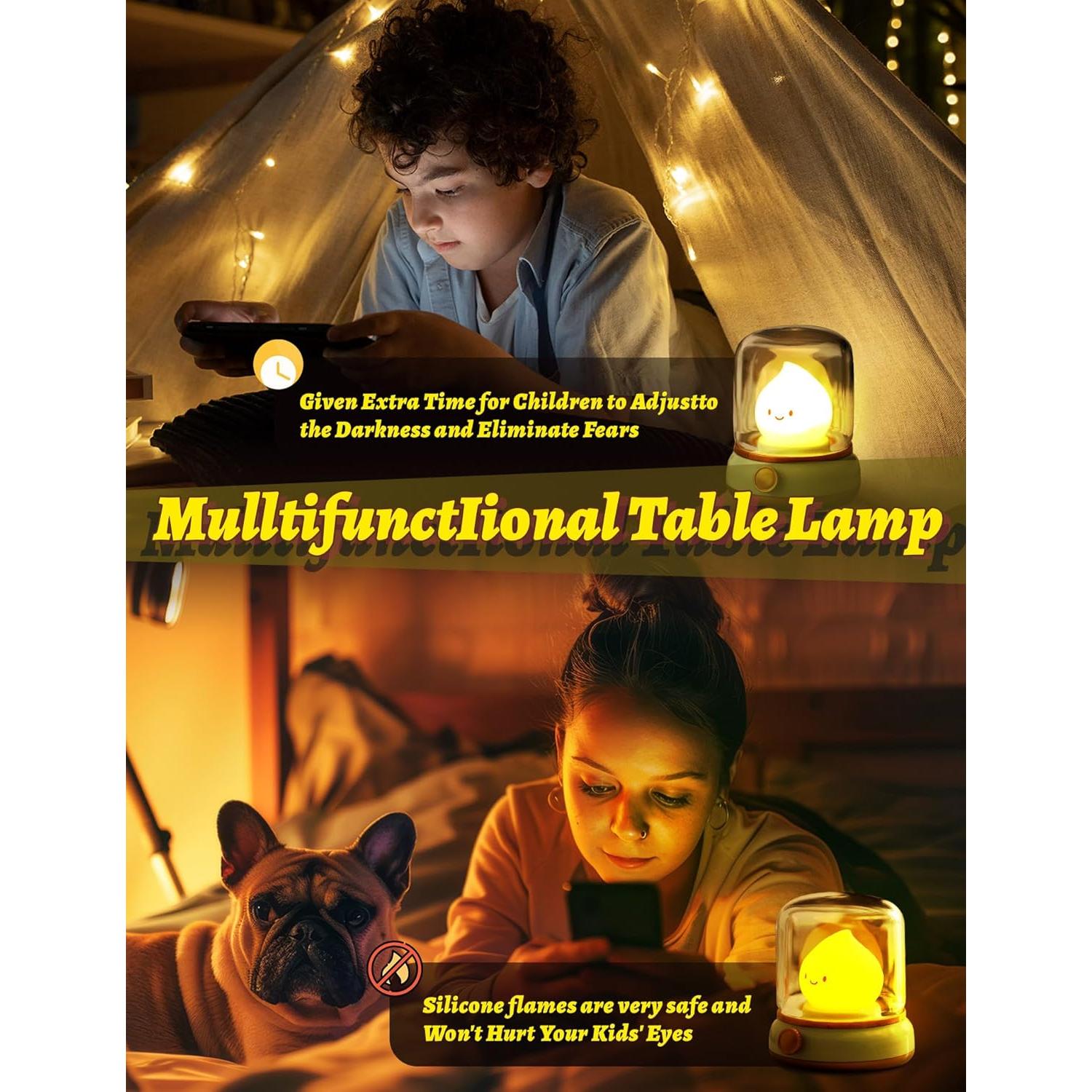 Luz Nocturna Recargable BANDIANCY Verde Vintage 10x10cm