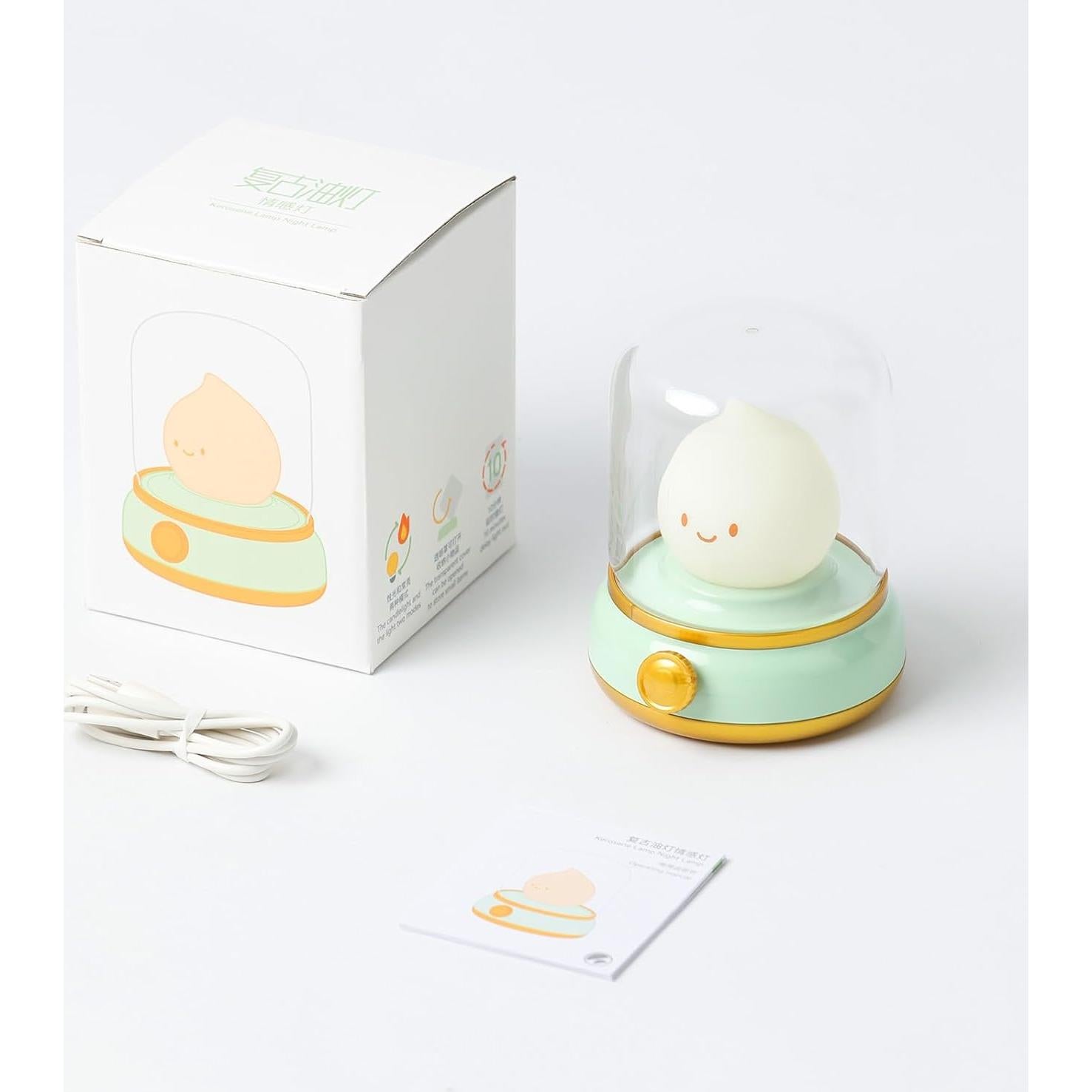 Luz Nocturna Recargable BANDIANCY Verde Vintage 10x10cm