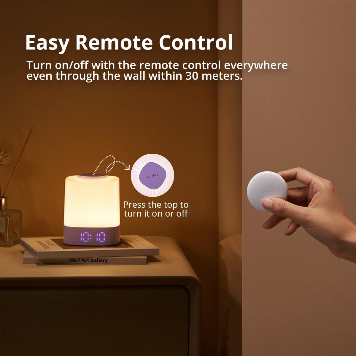 Luz Nocturna Lyridz para Bebés con Control Remoto y Reloj LED