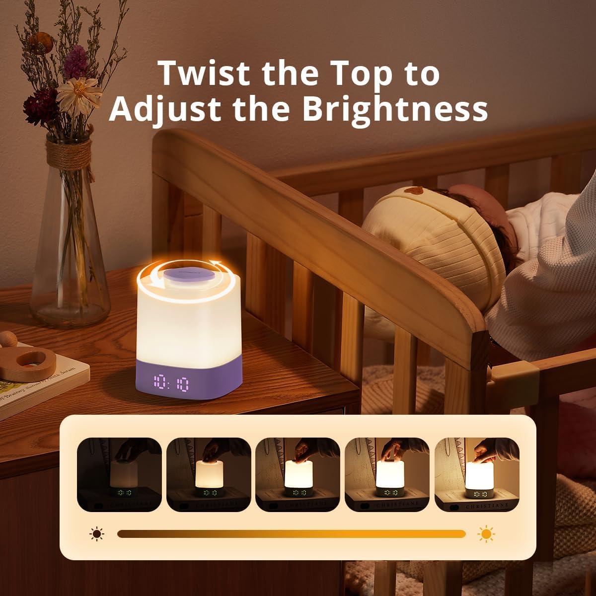 Luz Nocturna Lyridz para Bebés con Control Remoto y Reloj LED