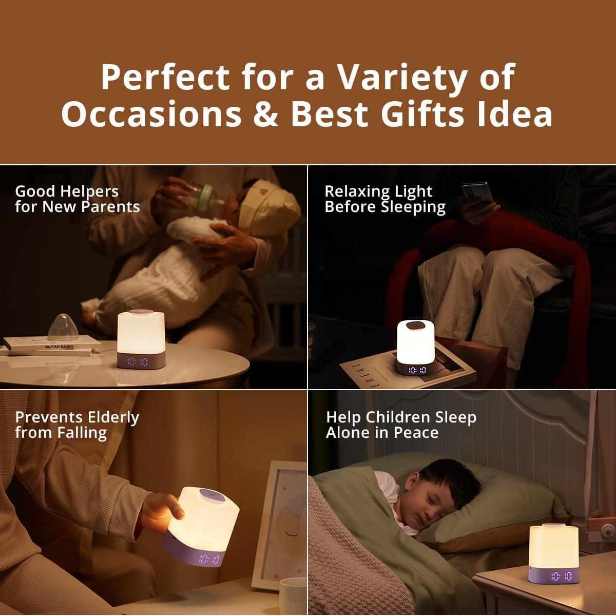 Luz Nocturna Lyridz para Bebés con Control Remoto y Reloj LED