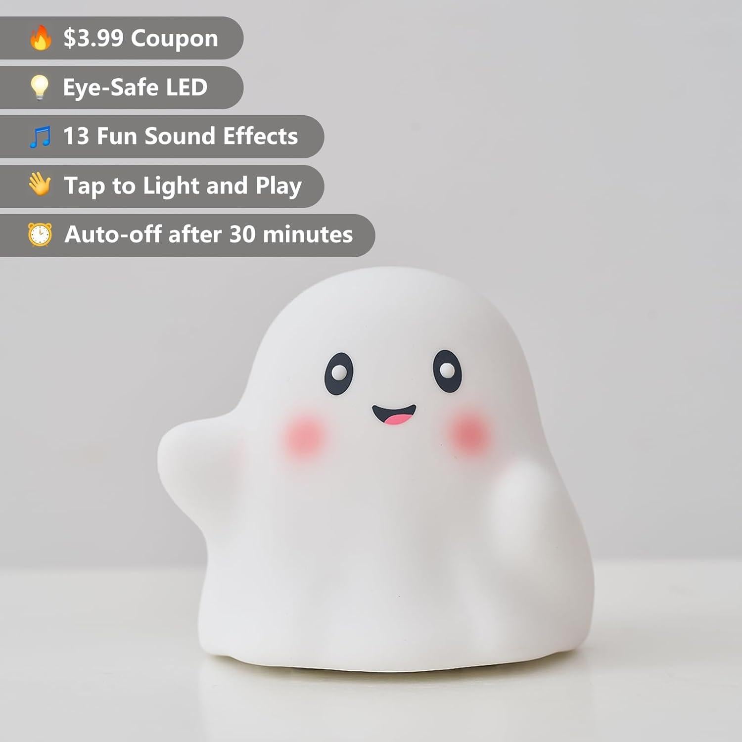 Luz Nocturna Fantasma Nextang - Lámpara Táctil LED 30 Minutos