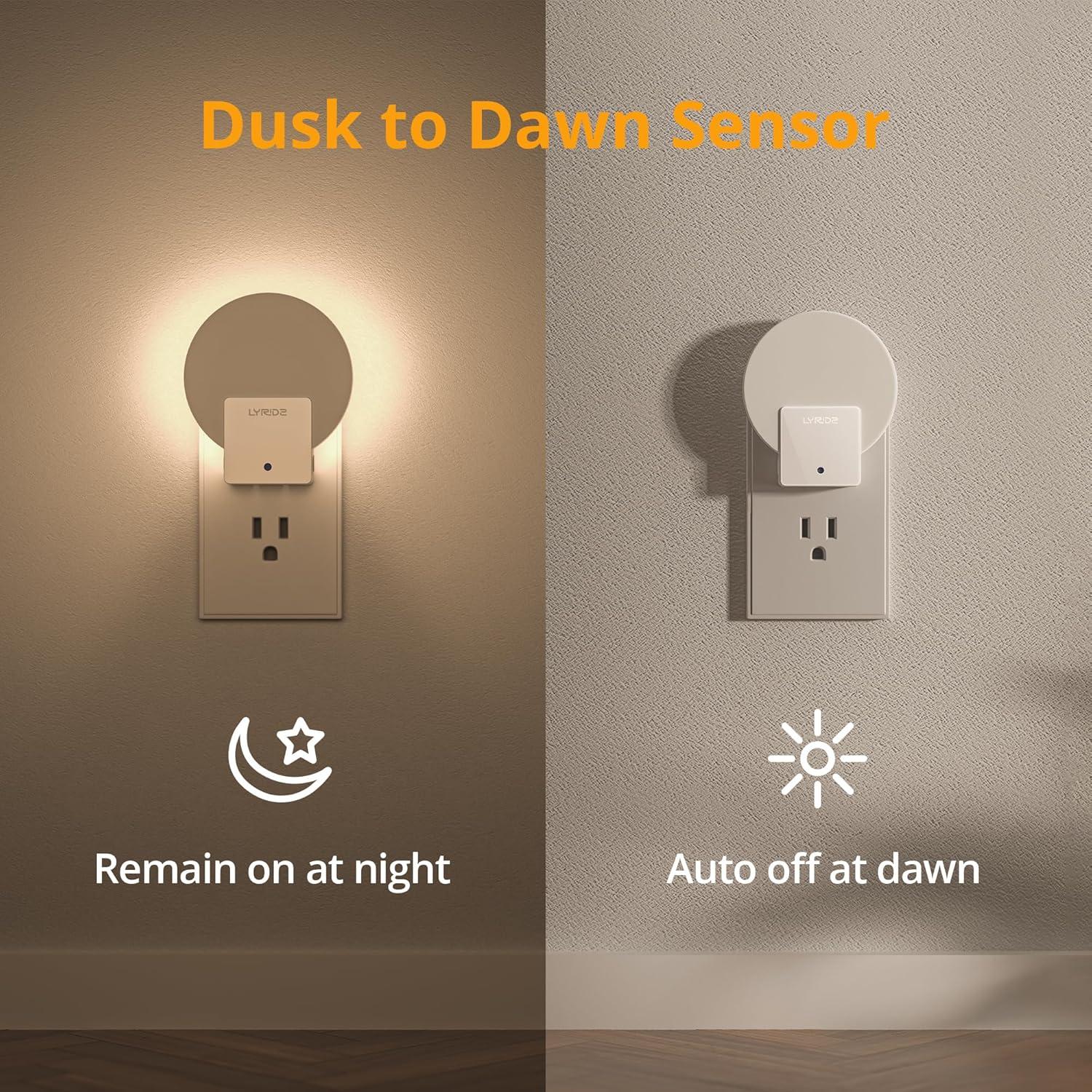 Luz Nocturna LED Lyridz con Sensor Automático 1-50 LM - Paquete de 4