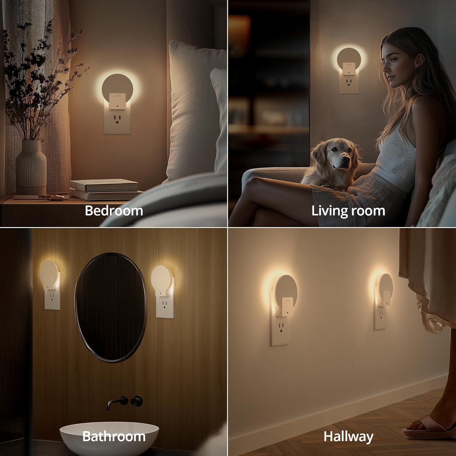 Luz Nocturna LED Lyridz con Sensor Automático 1-50 LM - Paquete de 4