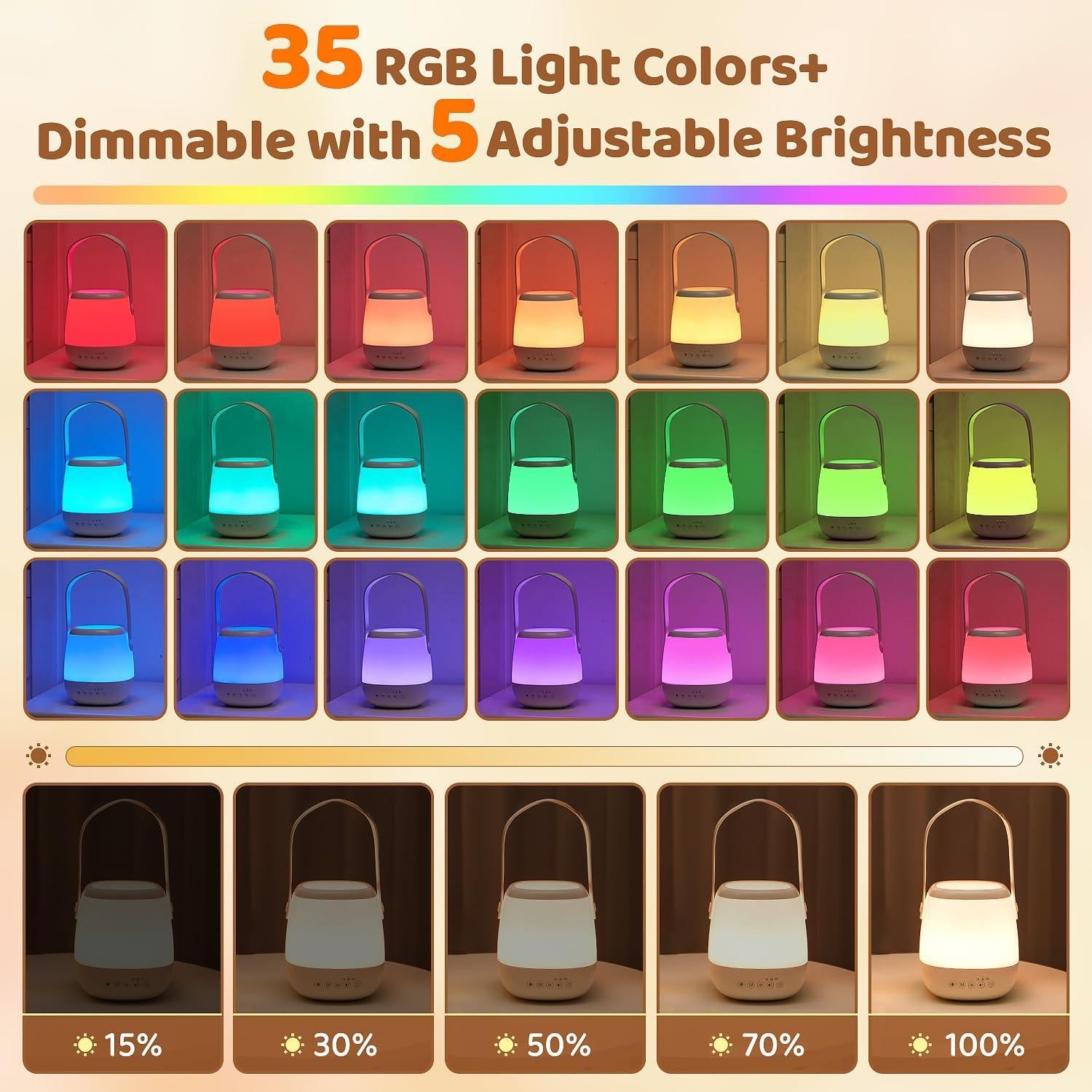 Luz Nocturna Portátil One Fire con Sonidos y 35 Colores