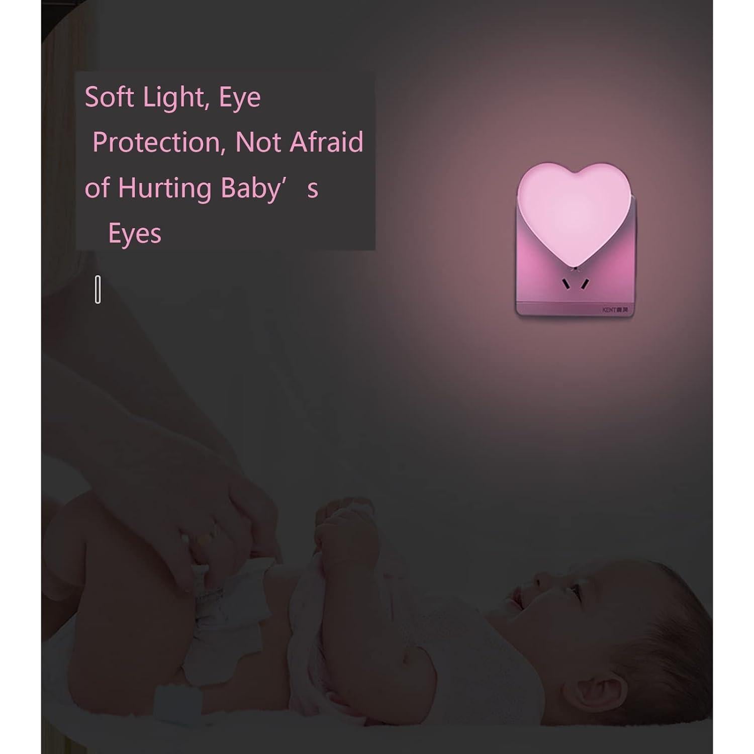 Luz Nocturna Corazón Etigood Rosa con Sensor Automático