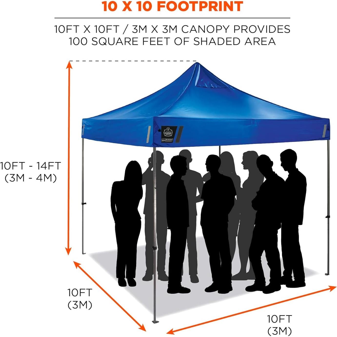 Carpa Plegable Ergodyne SHAX 6053 3m x 3m Azul Totalmente Cerrada
