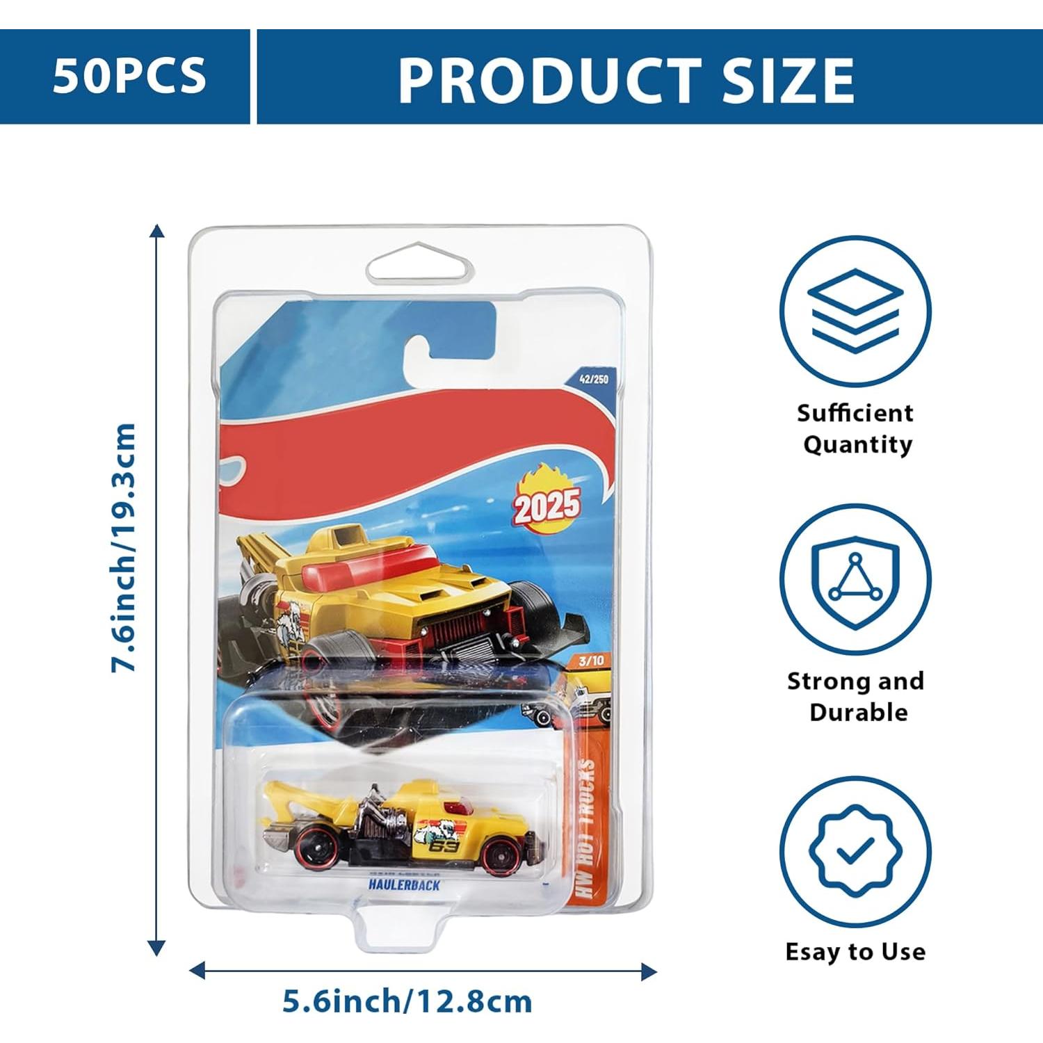 Paquete de 50 fundas protectoras KASTUN para Hot Wheels 1:64