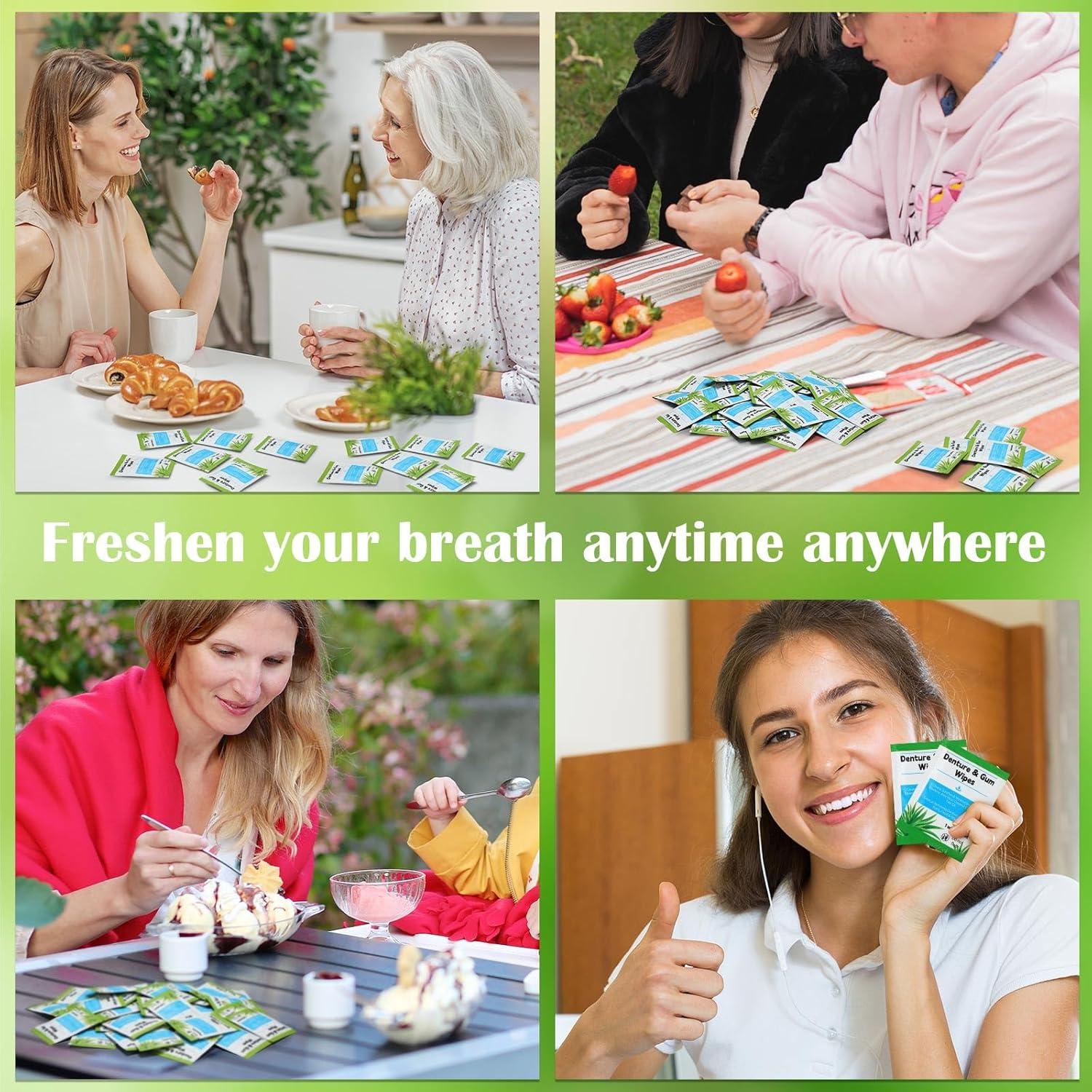 Toallitas de Limpieza Dental Timgle 100 Pcs para Dentaduras