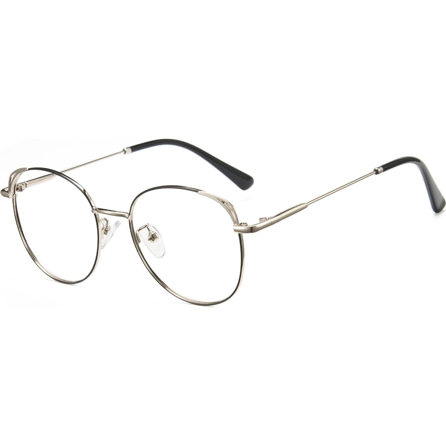 Gafas de luz azul Cyxus redondas metal UV claras unisex