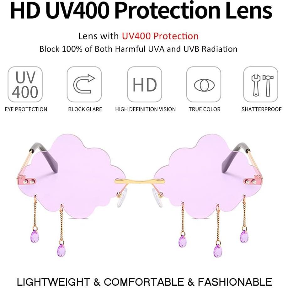 Gafas de sol sin montura BOJOD para mujeres UV400 - Estilo nube