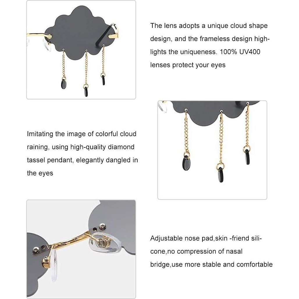 Gafas de sol sin montura BOJOD para mujeres UV400 - Estilo nube