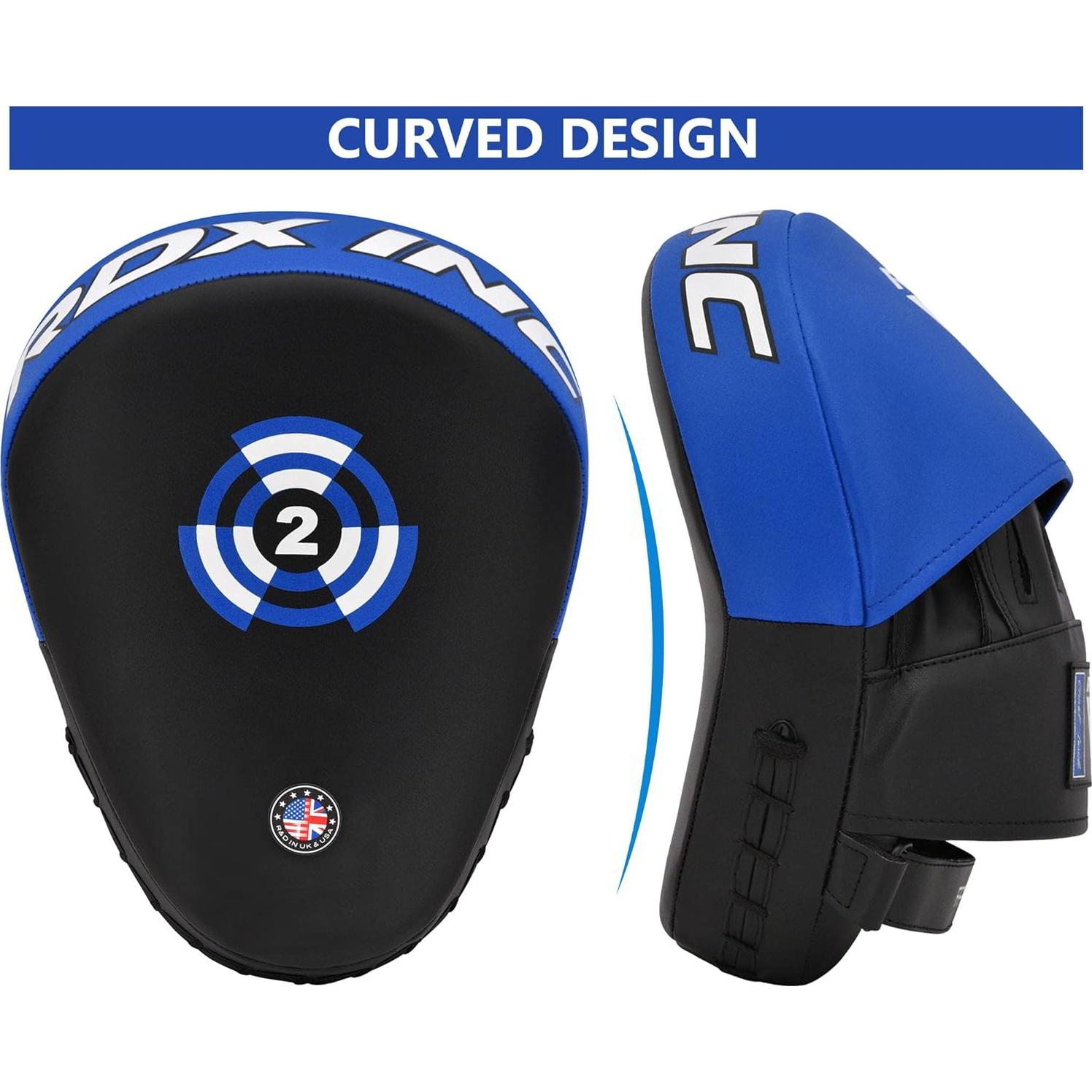 Guantes de Boxeo RDX T1 - Cuero Maya, Azul, Grande