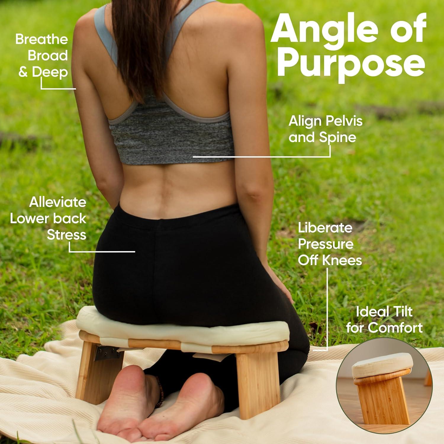 Silla de Meditación LANDORA & LEAF con Cojín Grueso Beige