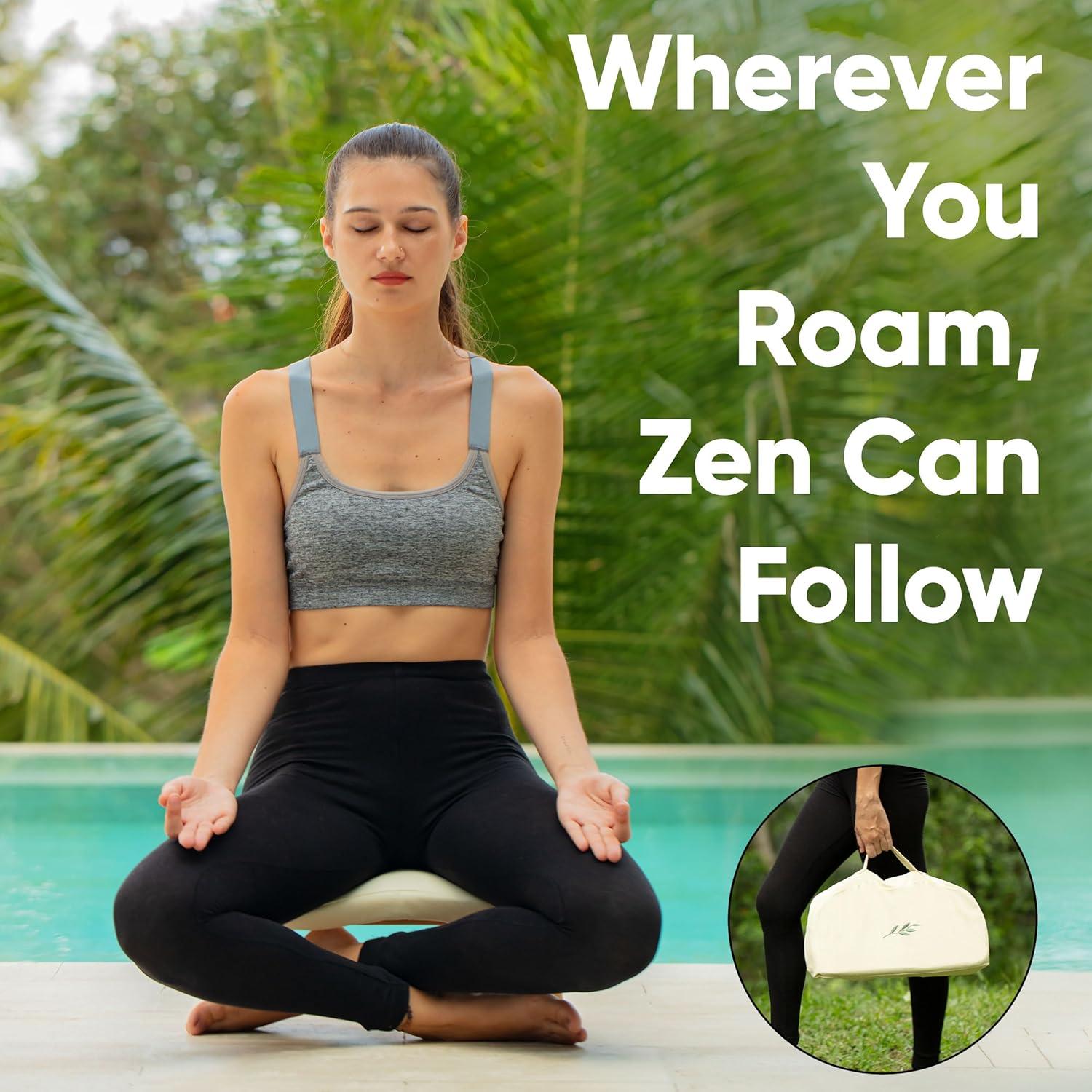 Silla de Meditación LANDORA & LEAF con Cojín Grueso Beige