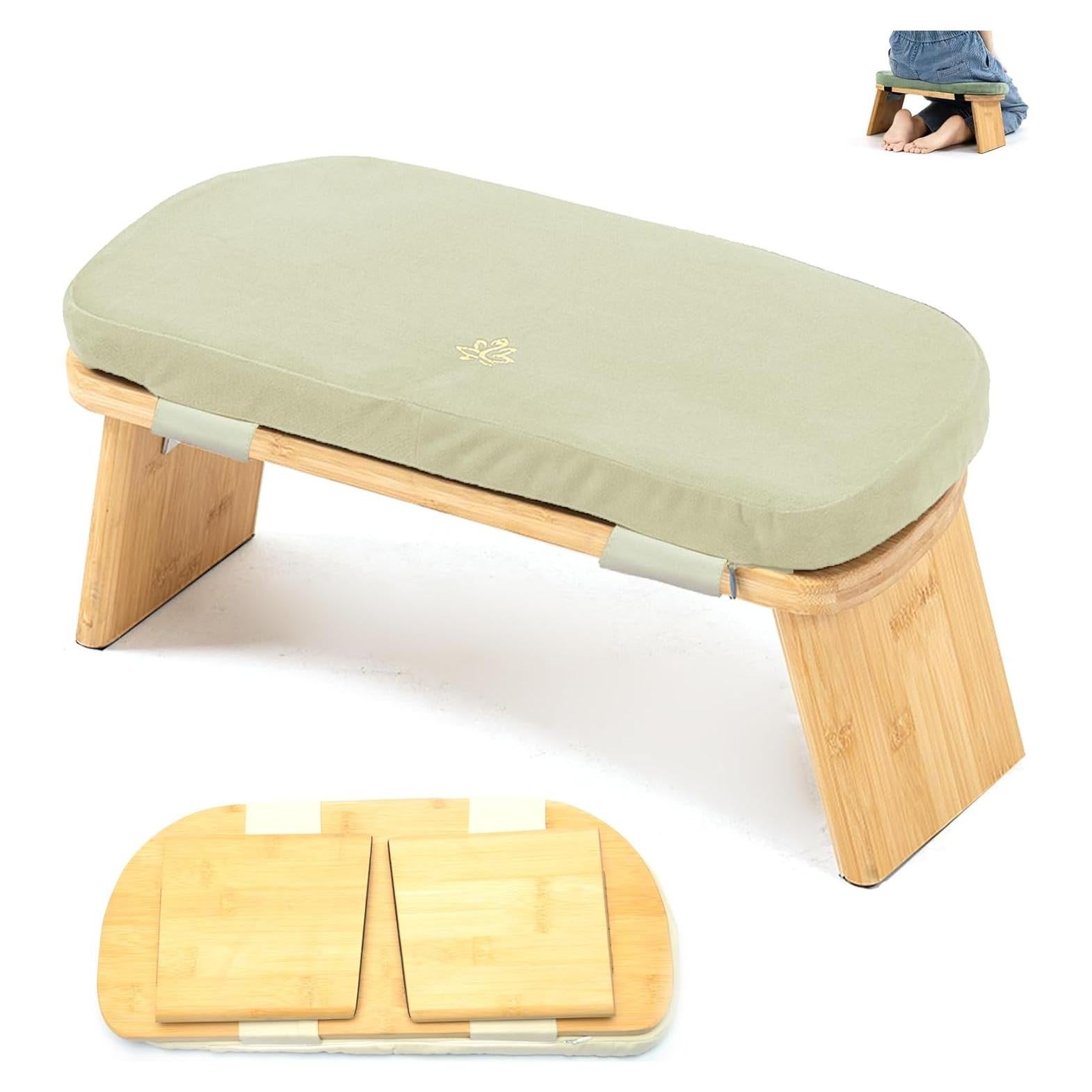 Banco de Meditación Plegable Estleys de Bambú 118 kg Beige