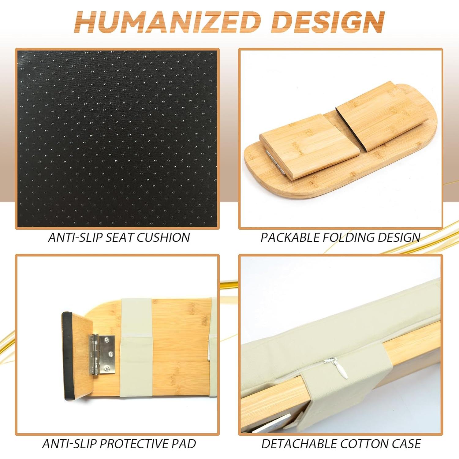 Banco de Meditación Plegable Estleys de Bambú 118 kg Beige