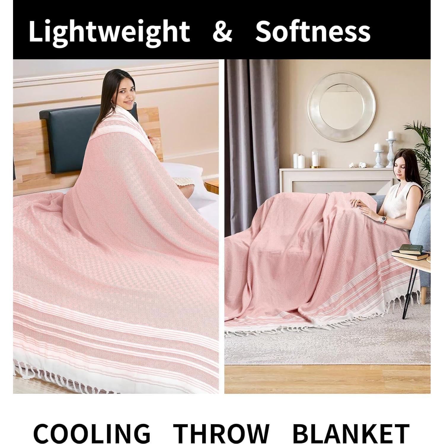 Manta Boho Beige Genovega Extra Grande 127x173 cm Algodón