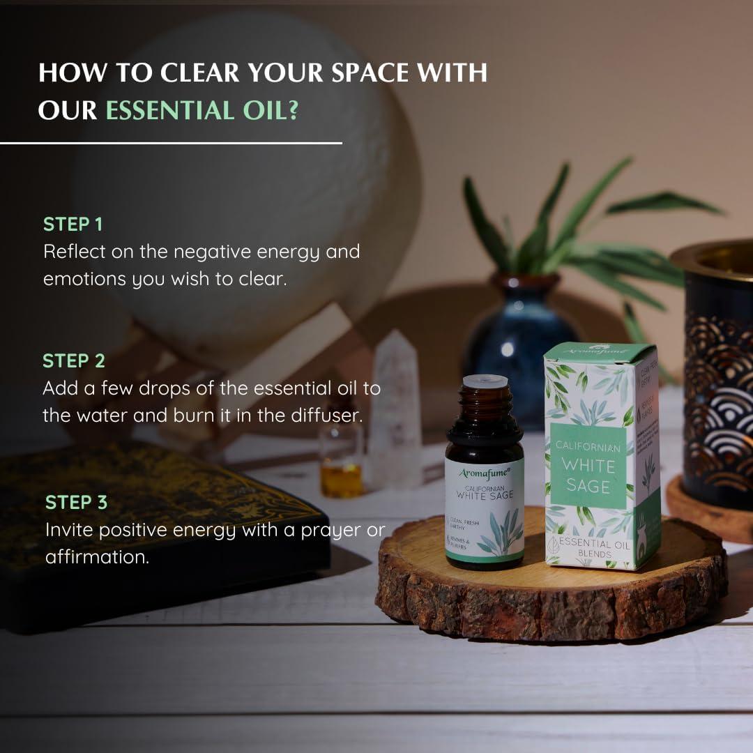 Aceites Esenciales Aromafume 3 x 10ml - Salvia Blanca y Lavanda